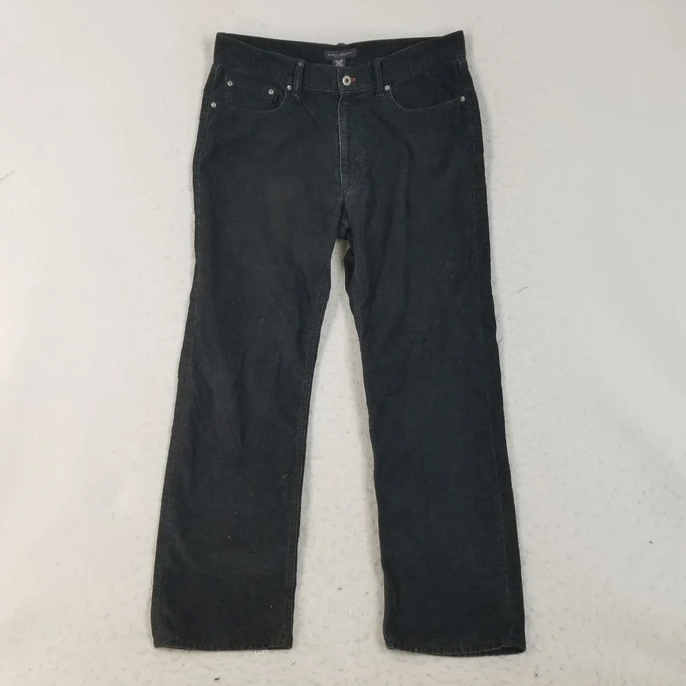 Banana Republic Pants Mens 34x30 Black Corduroy Straight Fit 100% Cotton Cords